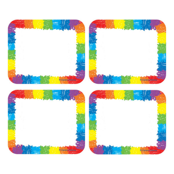 Name Tags, Rainbow: Kid-Drawn, 40 Per Pack, 6 Packs