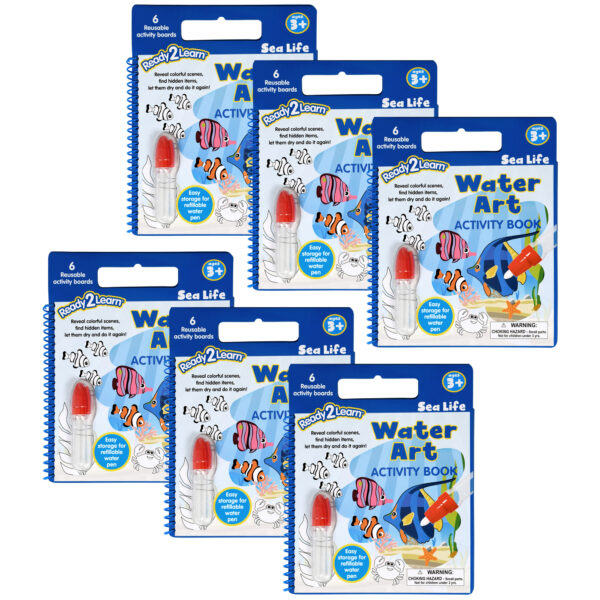 ERSCE-10069-6.jpg Water Art Activity Book - Sea Life, Pack of 6