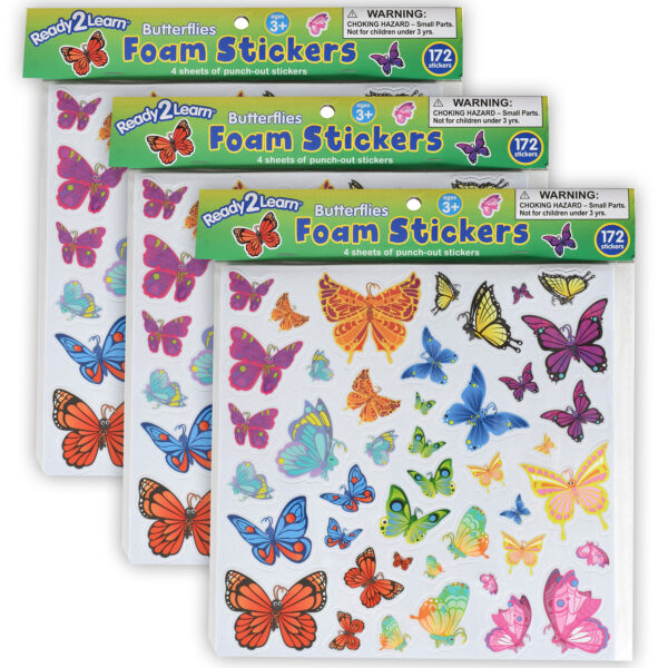 ERSCE-10084-3.jpg Foam Stickers - Butterflies - 172 Per Pack - 3 Packs