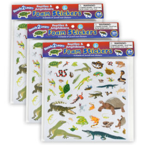 Foam Stickers - Reptiles and Amphibians - 184 Per Pack - 3 Packs