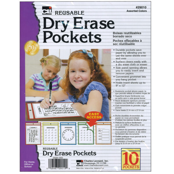 ERSCHL29010_1.jpg Reusable Dry Erase Pockets, Set of 10