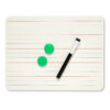 Dry Erase Board, Two Sided Magnetic, Plain-Lined, Pack of 3