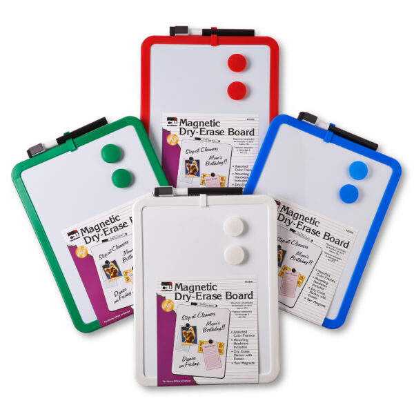 ERSCHL35200-4.jpg Framed Magnetic Dry Erase Board with Marker & Magnets, Assorted Colors, 8.5" x 11", Pack of 4