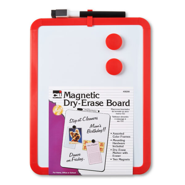 ERSCHL35200-4_1.jpg Framed Magnetic Dry Erase Board with Marker & Magnets, Assorted Colors, 8.5" x 11", Pack of 4