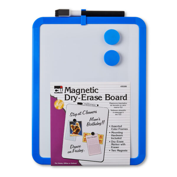 ERSCHL35200-4_2.jpg Framed Magnetic Dry Erase Board with Marker & Magnets, Assorted Colors, 8.5" x 11", Pack of 4