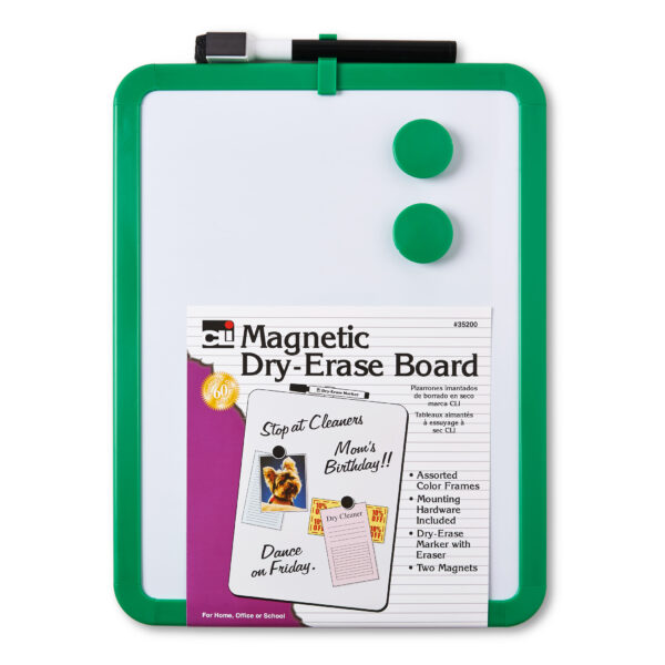 ERSCHL35200-4_4.jpg Framed Magnetic Dry Erase Board with Marker & Magnets, Assorted Colors, 8.5" x 11", Pack of 4