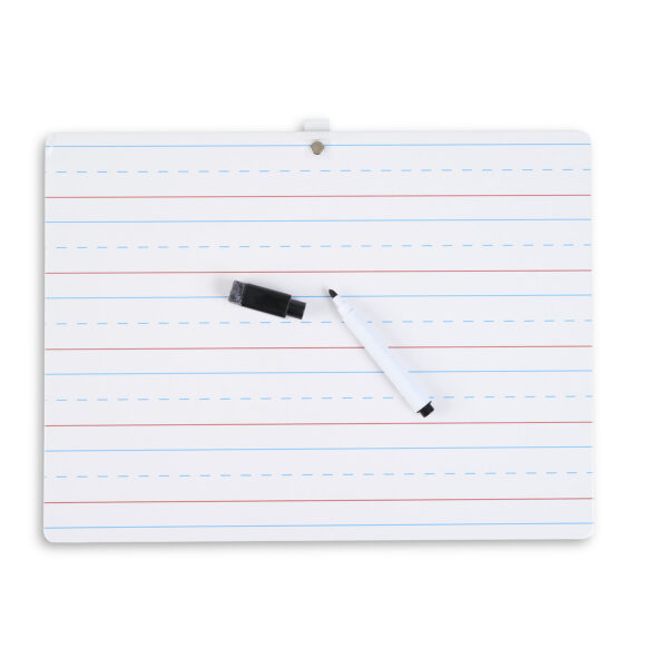 "My First" Dry Erase Board with Marker-Eraser, Two-Sided Plain-Lined, White, Pack of 12