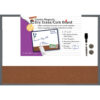 ERSCHL35415.jpg Magnetic Dry Erase Board with Cork Board, 17" x 23", w-Eraser-Marker and 2 Magnets, Gray Frame, 1 Each