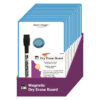 Dont forget Magnetic Mini Dry Erase Boards, 6-1-4" x 9", Marker w-Eraser and 1 Magnet, Blue Frame, Pack of 12