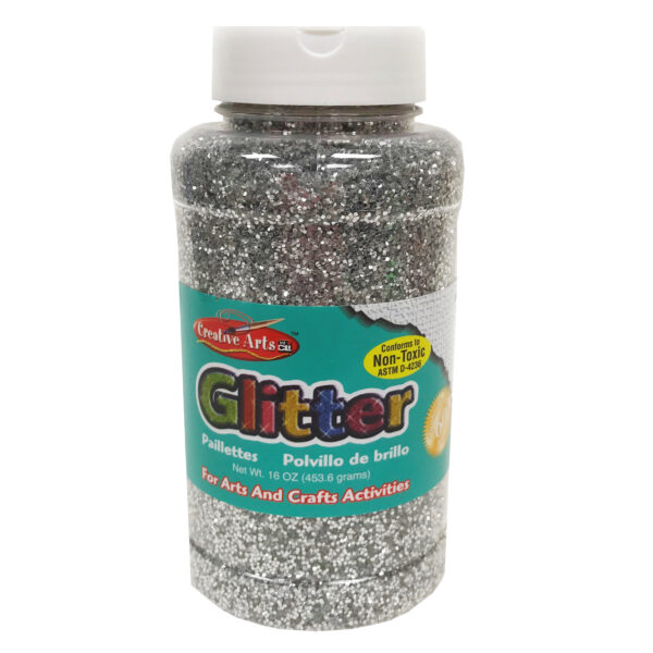 Creative Arts Glitter, 1 lb. Bottle, Silver, Pack of 3