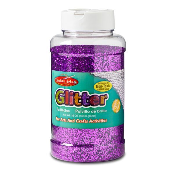 Creative Arts Glitter, 1 lb. Bottle, Purple, Pack of 3