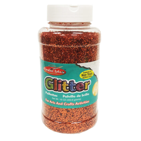 Creative Arts Glitter, 1 lb. Bottle, Orange, Pack of 3