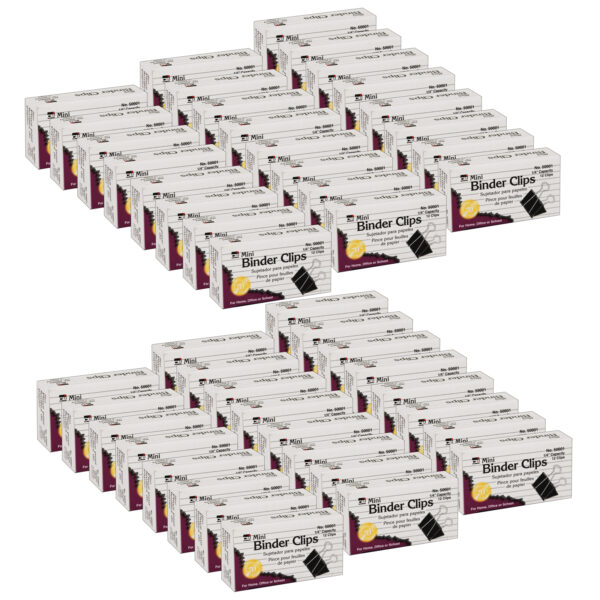 Binder Clips, Mini, 1-4" Capacity, 12 Per Box, 48 Boxes