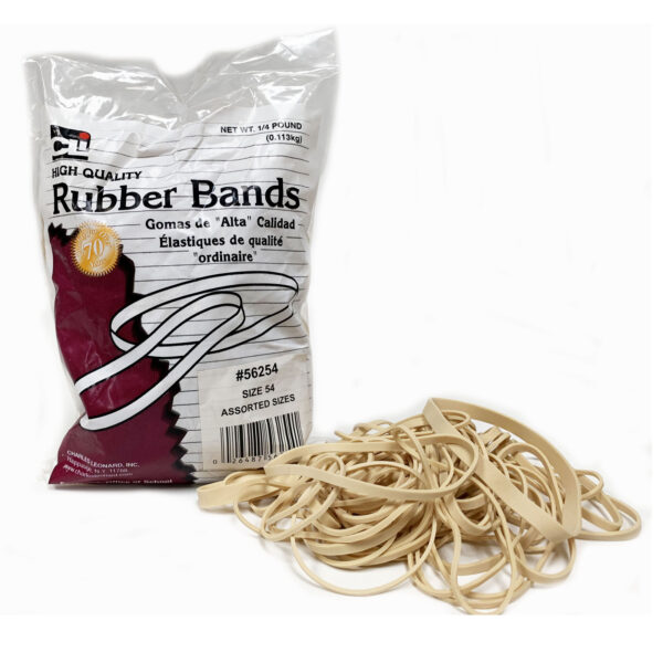 Rubber Bands, High Quality, #54 (Assorted), 1-4 lb. Per Bag, 12 Bags