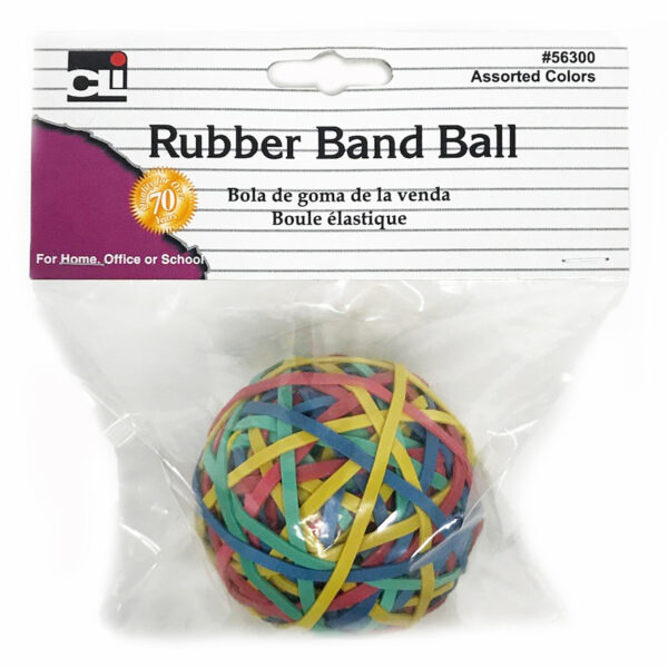 Rubber Bands - Ball (2.95" x 1-8") - Assorted Colors, Pack of 6