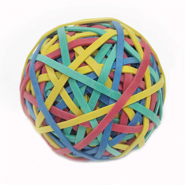 Rubber Bands - Ball (2.95" x 1-8") - Assorted Colors, Pack of 6