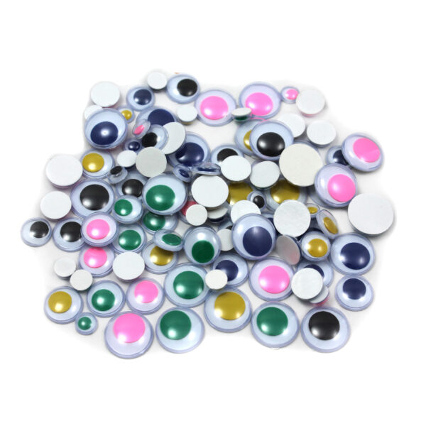 Wiggle Eyes, Peel'n Stick, Assorted Colors and Sizes, 100 Per Bag, 6 Bags