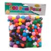 Creative Arts Pom-Poms, Assorted Colors-Sizes, 300 Per Pack, 3 Packs