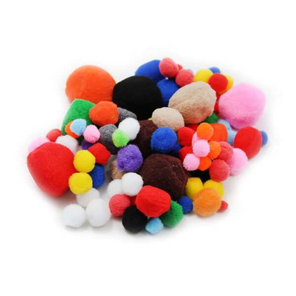 Pom Poms Assorted Sizes & Colors, 1 Pound