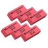 Eraser, Synthetic, Latex Free, Wedge Shape, Pink, Large, 12 Per Box, 6 Boxes
