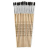Flat Tip Paint Brushes, 1-4" Natural Bristle, Short, 12 Per Set, 6 Sets