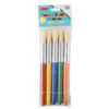 Round Paint Brushes, Short, Assorted Colors, 5 Per Set, 6 Sets