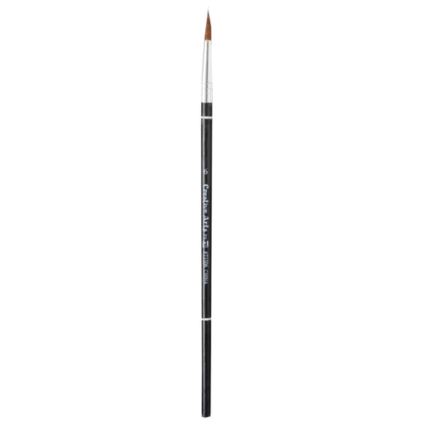 Water Color Paint Brushes with Round Pointed Tip, # 6, 11-16", Camel Hair, Black Handle, 12 Per Pack, 6 Packs