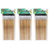Flat Easel Brushes, 0.5", Bristle, 12 Per Pack, 3 Packs