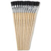 Creative Arts Flat Easel Brushes, 3-4" Bristle, Black, 12 Per Pack, 2 Packs