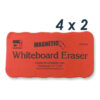 Magnetic Whiteboard Eraser, Red-Black, 12 Per Pack