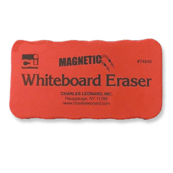 Magnetic Whiteboard Eraser, Red-Black, 12 Per Pack
