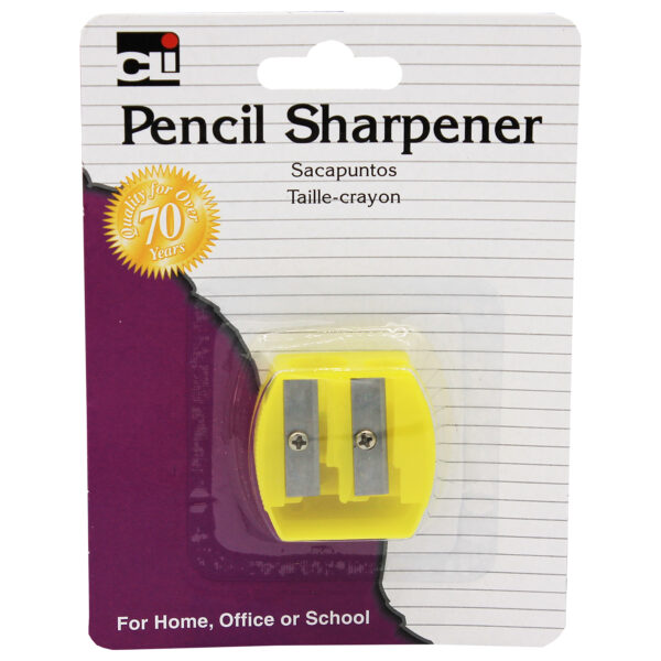 Two Hole Pencil-Crayon Sharpener, Pack of 24