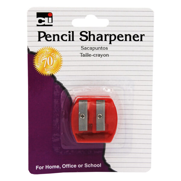 Two Hole Pencil-Crayon Sharpener, Pack of 24