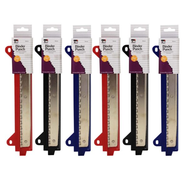 ERSCHL80933-6.jpg Binder 3 Hole Punch, Assorted Colors, Pack of 6