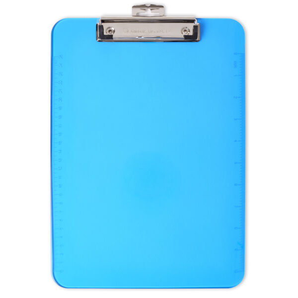 Plastic Clipboard, Letter, Neon Blue, Pack of 6