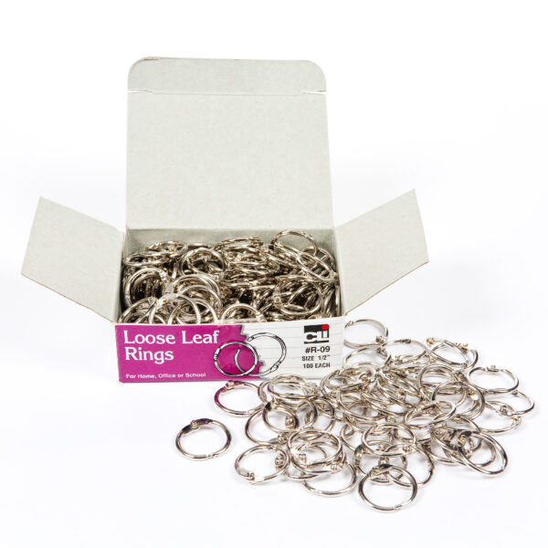 ERSCHLR09-2_1.jpg Loose Leaf Rings, 1-2", 100 Per Box, 2 Boxes