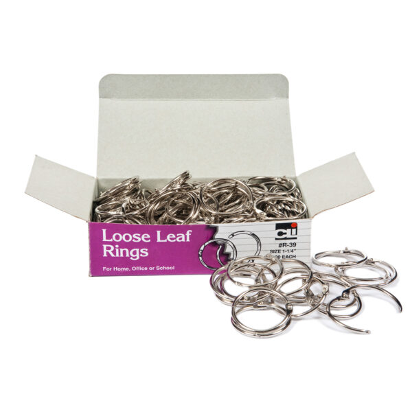 ERSCHLR39.jpg Loose Leaf Rings, 1.25", Box of 100