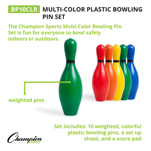 ERSCHSBP10CLR_1.jpg Multicolor Bowling Pin Set, 10 Pins