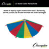 Multi-Colored Parachute, 12' Diameter, 12 Handles