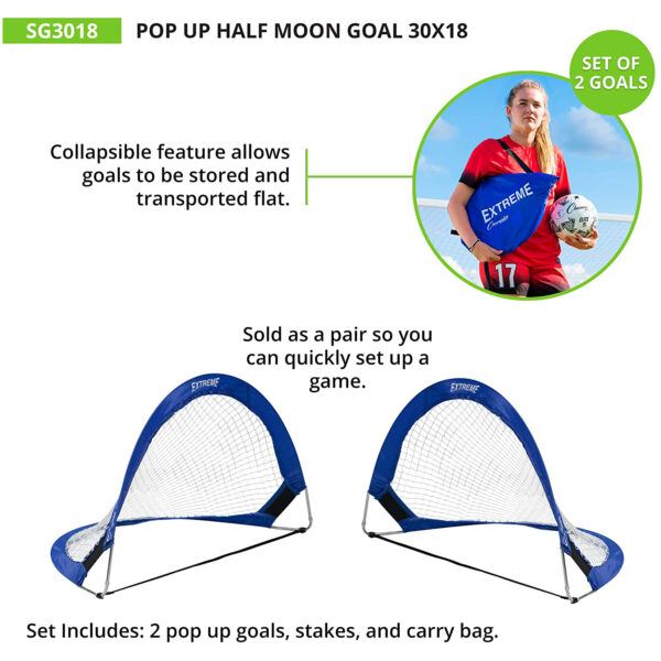 Pop-Up Half Moon Goal, 30" x 18"