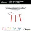 Triple Flag Football Set, Adult Size, Red, 32"-39", 12 per pack
