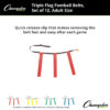 Triple Flag Football Set, Adult Size, Red, 32"-39", 12 per pack