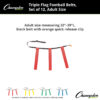 Triple Flag Football Set, Adult Size, Red, 32"-39", 12 per pack