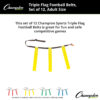 Triple Flag Football Set, Adult Size, Yellow, 32"-39", 12 per pack