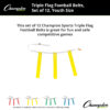 Triple Flag Football Set, Youth, Yellow, 25"-31", 12 per pack
