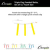 Triple Flag Football Set, Youth, Yellow, 25"-31", 12 per pack
