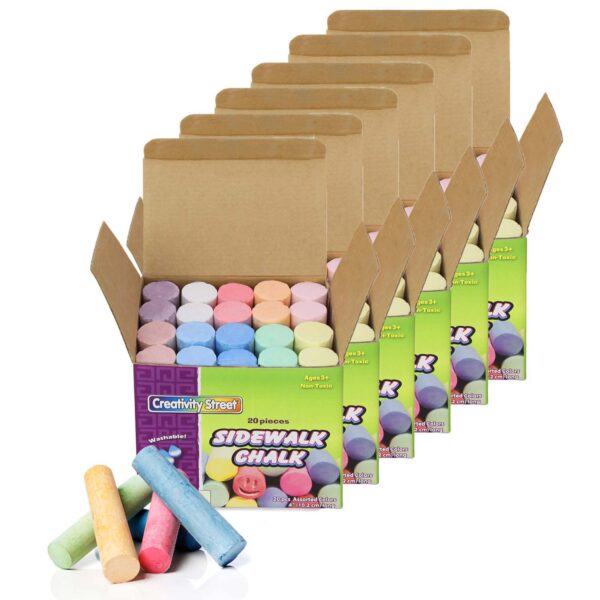 ERSCK-1700-6.jpg Sidewalk Chalk, Assorted Colors, 4", 20 Pieces Per Pack, 6 Packs