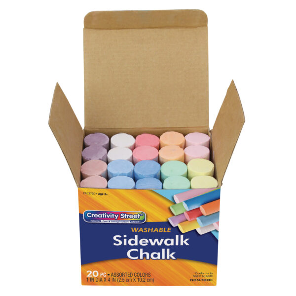 ERSCK-1700-6_2.jpg Sidewalk Chalk, Assorted Colors, 4", 20 Pieces Per Pack, 6 Packs