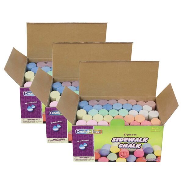 ERSCK-1736-3.jpg Sidewalk Chalk, Assorted Colors, 4", 36 Pieces Per Pack, 3 Packs