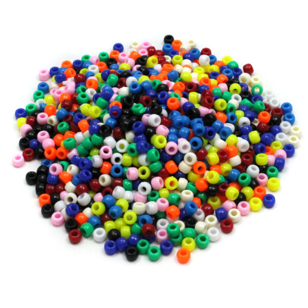 ERSCK-3552-3_1.jpg Pony Beads, Assorted Bright Hues, 6 mm x 9 mm, 1000 Per Pack, 3 Packs